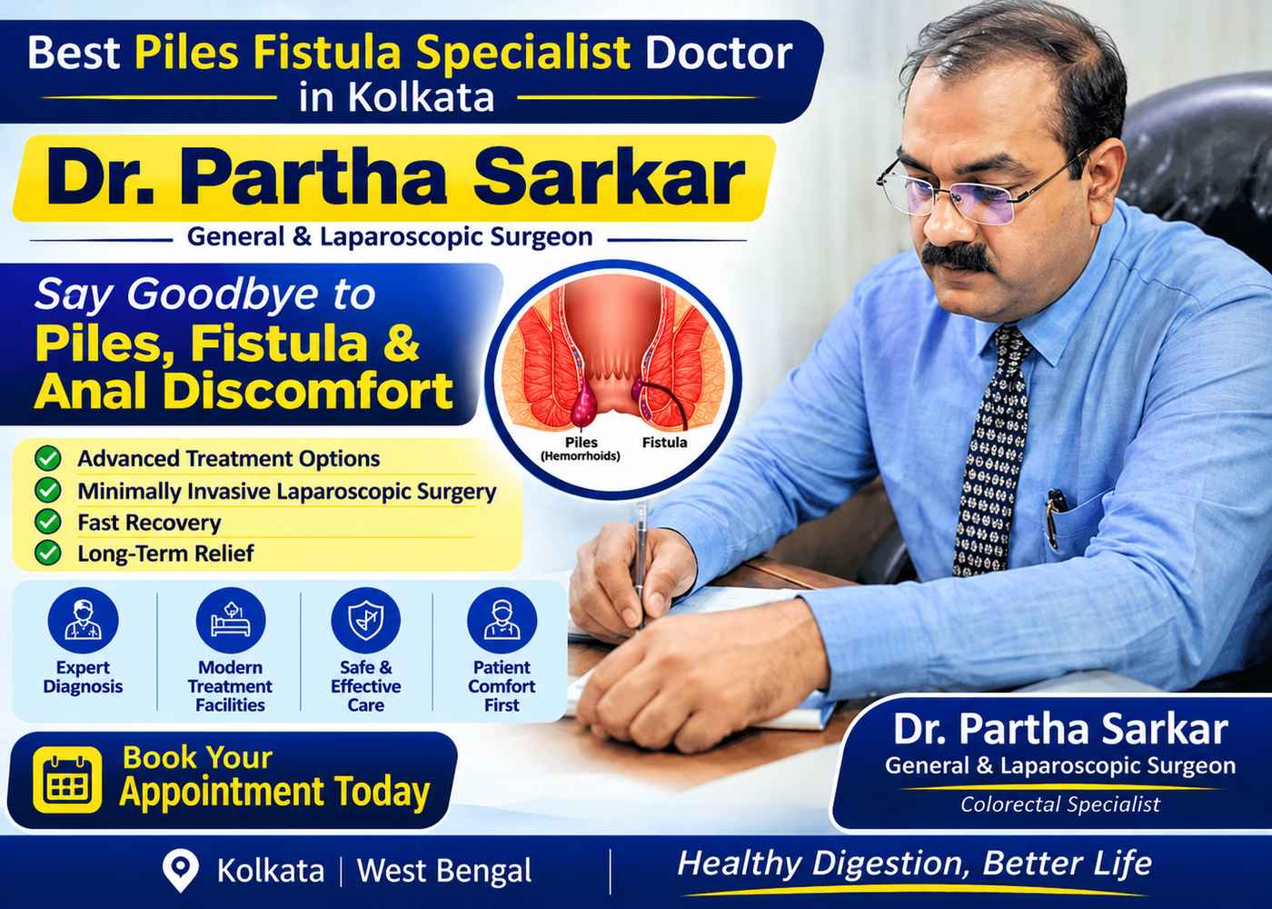 You are currently viewing Best Piles Fistula Specialist Doctor in Kolkata – Dr. Partha Sarkar
